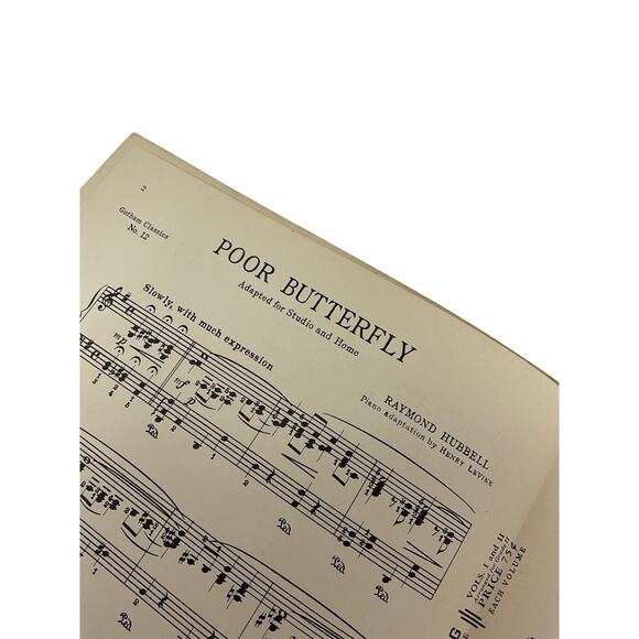 Poor Butterfly Sheet Music 1940 Raymond Hubbell Gotham Classics - Picture 4 of 6